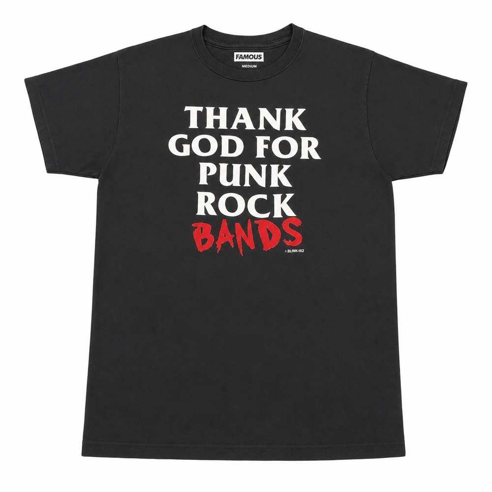 Famous Stars and Straps Blink-182 Thank God For Punk Rock Bands T-Shirt Medium